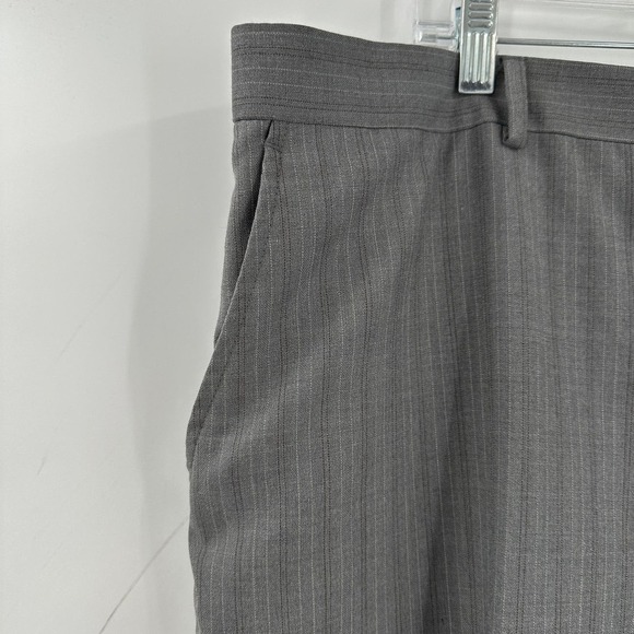 Perry Ellis Gray Striped Wool Blend Flat Front Suit Pants Men's Size 42/32 FLAW - Picture 11 of 16